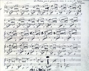 Nodehæfter til Prelude 1 for klaver af Frederic Chopin (1810 - 1849), polsk komponist. af Frederic Chopin