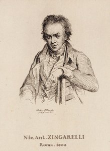 Portræt af komponisten Nicola Antonio Zingarelli 1752-1837.