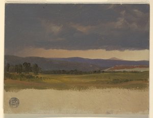 Blue Hill under lave skyer af Frederic Edwin Church