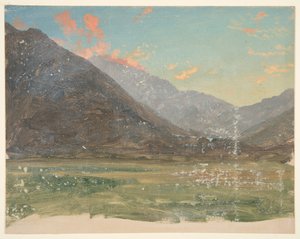 Dyb dal med solnedgangsbelyste skyer af Frederic Edwin Church