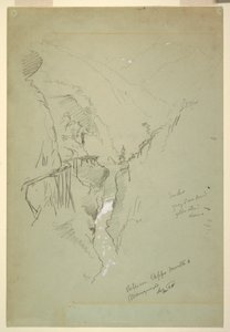 Tegning, En kløft mellem Ceppo Morelli og Macugnaga, 11.-12. september 1868 af Frederic Edwin Church