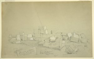 Tegning, Abels grav på bjerget over Suk Wadi, 4. maj 1868 af Frederic Edwin Church