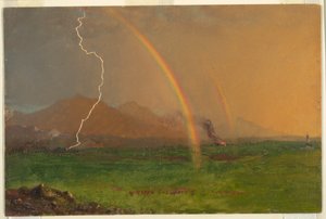 Tegning, alpescene i tordenvejr, 1868 af Frederic Edwin Church