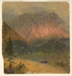 Tegning, Alpestudie af en solnedgang, juli 1868 af Frederic Edwin Church