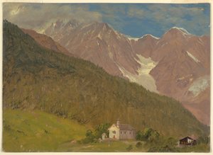 Tegning, Et alpelandskab i Schweiz, august 1868 af Frederic Edwin Church