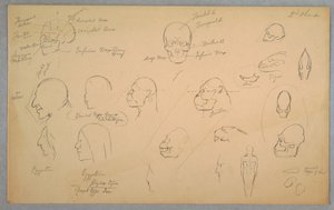 Tegning, anatomiske studier, 1865-70 af Frederic Edwin Church