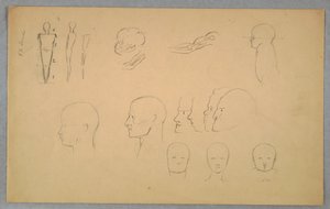 Tegning, anatomiske studier, 1865-70 af Frederic Edwin Church