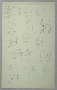 Tegning, anatomiske studier, 1865-70 af Frederic Edwin Church