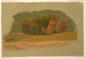 Tegning, efterårslandskab, 1860-70 af Frederic Edwin Church