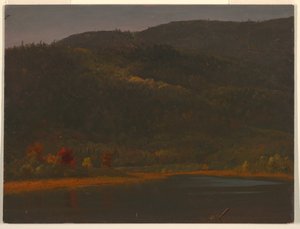 Tegning, efterårslandskab, 1860-70 af Frederic Edwin Church