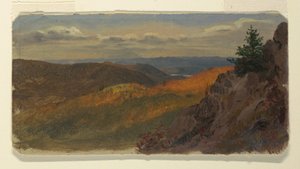 Tegning, Efterårslandskab i New England, 1865 af Frederic Edwin Church