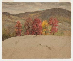 Tegning, Efterårslandskab i New England, sandsynligvis oktober 1865 af Frederic Edwin Church