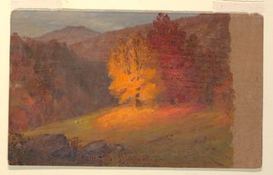 Tegning, Efterårslandskab, 1860-70 af Frederic Edwin Church