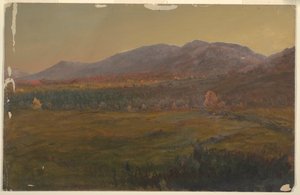 Tegning, Efterårslandskab, Hudson, New York, ca. 1860 af Frederic Edwin Church