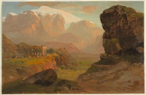 Tegning, Bashan Fantasy, april 1869 af Frederic Edwin Church