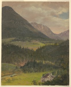 Tegning, landskab i de bayerske alper, 1868 af Frederic Edwin Church