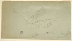 Tegning, Berchtesgaden, Bayern, juni-august 1868 af Frederic Edwin Church