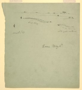 Tegning, Campagna, Rom, Italien, 6. maj 1869 af Frederic Edwin Church
