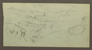 Tegning, Canyon, muligvis 1868 af Frederic Edwin Church