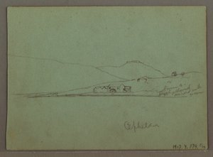 Tegning, Kefalonia, Grækenland, april 1869 af Frederic Edwin Church