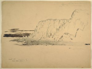 Tegning, Cliffs, september 1851 af Frederic Edwin Church