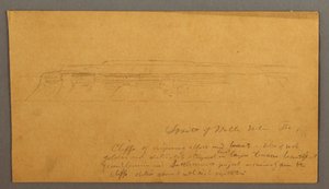 Tegning, Cliffs, muligvis 1859 af Frederic Edwin Church