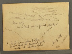 Tegning, Jungfrau med skydække, Interlaken, Schweiz, august 1868 af Frederic Edwin Church