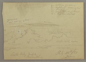 Tegning, skystudie, 28. juli 1871 af Frederic Edwin Church