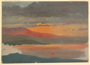 Tegning, Skystudier ved solnedgang, 1860-70 af Frederic Edwin Church