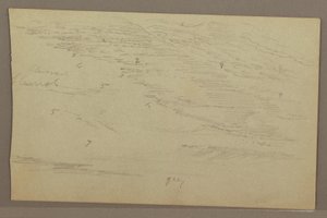 Tegning, studie af skyer, 1860