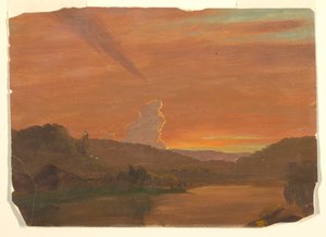 Tegning, Skystudie ved solnedgang, 1850-60 af Frederic Edwin Church