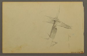 Tegning, studie af skyer, bjergside, 1844 af Frederic Edwin Church