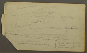 Tegning, Skystudie over bakker, muligvis 1857-58 af Frederic Edwin Church
