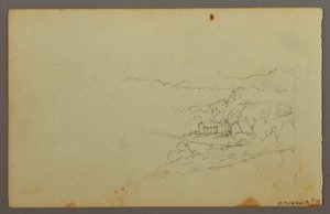 Tegning, studie af skyer, muligvis 1844 af Frederic Edwin Church