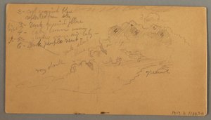 Tegning, studie af skyer, muligvis 1874 af Frederic Edwin Church