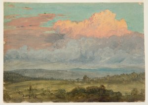Tegning, Skyer, Hudson Valley, New York, juli 1866 af Frederic Edwin Church