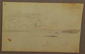 Tegning, Skyer over bjergkæden, 1863 af Frederic Edwin Church