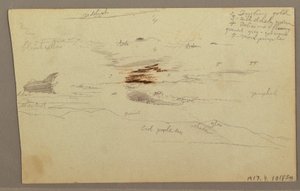 Tegning, Skyer over bjergkæden, 1863 af Frederic Edwin Church