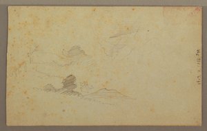 Tegning, overskyet himmel over dalen, juli 1863 af Frederic Edwin Church