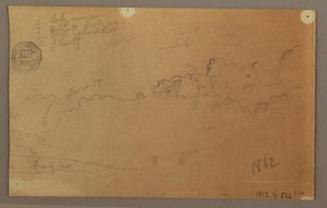 Tegning, overskyet himmel, 1863 af Frederic Edwin Church