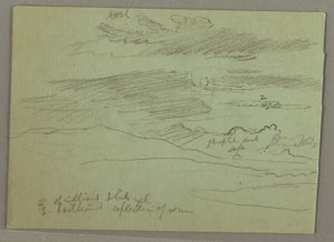 Tegning, Skyet himmel, 1871 af Frederic Edwin Church
