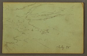 Tegning, overskyet himmel, juli 1856 af Frederic Edwin Church