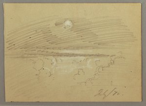 Tegning, overskyet himmel, juli 1870 af Frederic Edwin Church