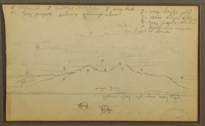 Tegning, køer i landskab; bagside: bambus, 1857 af Frederic Edwin Church