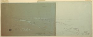 Tegning, Damaskus, Syrien, set fra nordvest, del 2, april eller maj 1868 af Frederic Edwin Church