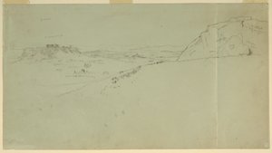 Tegning, Fjernbillede af nordsiden af Akropolis, 1869 af Frederic Edwin Church