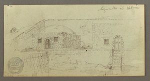 Tegning, Kuppelhus, Hus med trappe, februar, muligvis 1868 af Frederic Edwin Church
