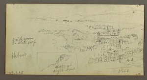 Tegning, Kuppelhus, Hus med trappe, februar, muligvis 1868 af Frederic Edwin Church