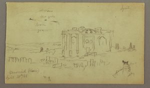 Tegning, Facade af Parrelorium, 28. april 1868 af Frederic Edwin Church