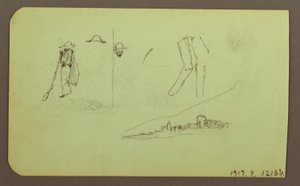 Tegning, fabrik; bagside: figurer, 1883 af Frederic Edwin Church